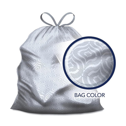 Color Scents Tall Kitchen Trash Bags - 13 Gallon, 20 Bags (1 Pack of 20 Count), Drawstring - Silver Bag in Simply Clean Scent with Microban