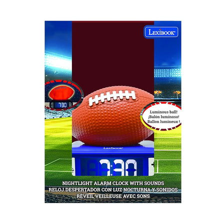 LEXiBOOK, Rl800SO Alarm Clock with Night Light with Sound and Melodies LCD Backlit Illuminated Snooze Orange/Blue