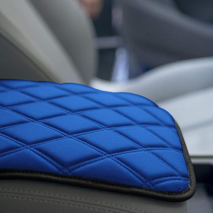 FH Group FH1053BLUEDM Diamond Pattern Neosupreme Center Console Pad Water-Resistant Blue Seat Box Cover Protector fits Most Cars, SUVs, and Trucks