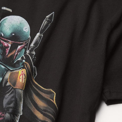 STAR WARS Mandalorian Warrior Boy's Premium Solid Crew Tee, Black, Youth X-Small