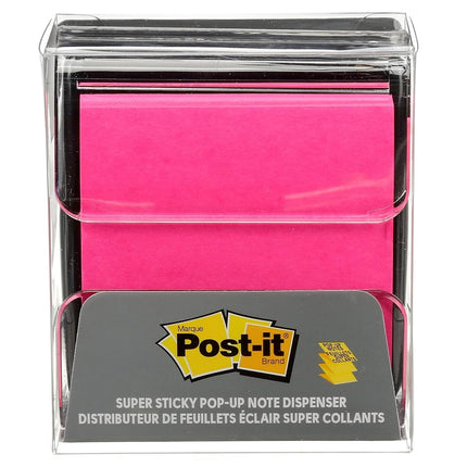 3M Post It Pop Up Notes Dispenser 3-Inch x 3-Inch Black, Acrylic, Multicoloured