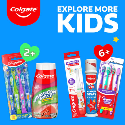 Colgate Niños Máxima Protección Anticaries Pasta Dental con Dosificador, 4.4 onzas (paquete de 6)