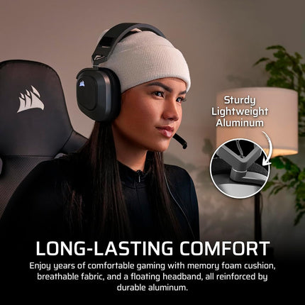 Corsair HS80 MAX Wireless Xbox Gaming Headset with Bluetooth � Dolby Atmos � Broadcast Quality Microphone � iCUE Compatible � Xbox, PC, Mac, Mobile � Steel Grey