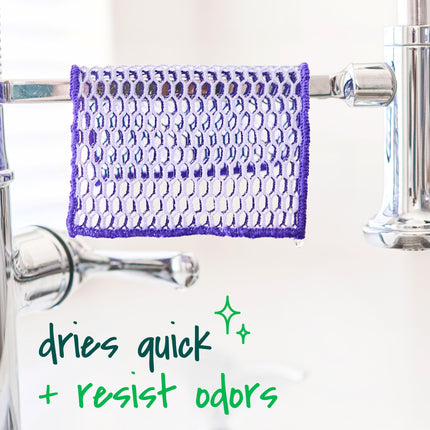 Scotch-Brite Stay Clean Scrubbing Dish Cloths, Reusable and Long-Lasting Mesh Dish Rags That Dry Fast to Resist Odors, Scratch-Free Scrubber Wipes That are Safe on All Surfaces, 2 Dish Towels