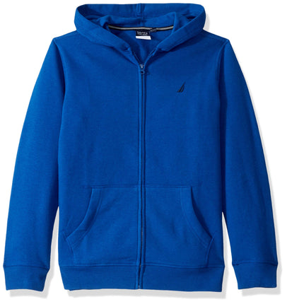 Nautica Boys' Zip Up Hoodie Sweatshirt, Signature 