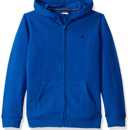 Nautica Boys' Zip Up Hoodie Sweatshirt, Signature 