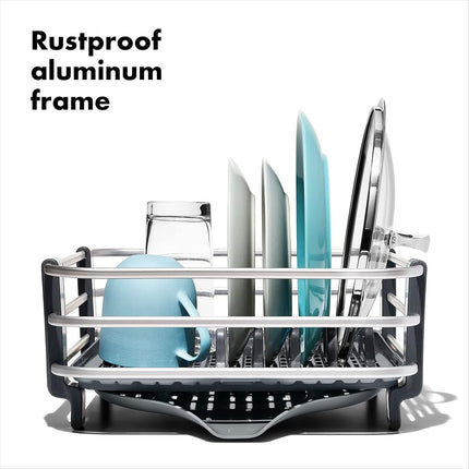 OXO 13229100 Aluminum Dish Rack, Plastic, Gray