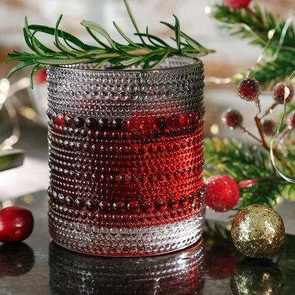 Kate Aspen Ribbed Hobnail Beaded Smoke Grey Drinking Glasses Set of 6, (10 oz) Vintage Glassware Set Cocktail Glass Set, Juice Glass, Water Cups | Hostess Gift & Present for New Home Owners