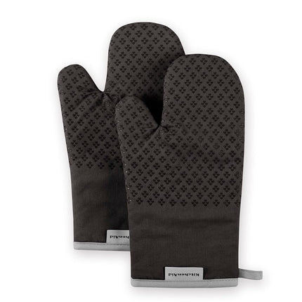 KitchenAid Oven Mitt Set, Cotton, Black, 7"x12.5"