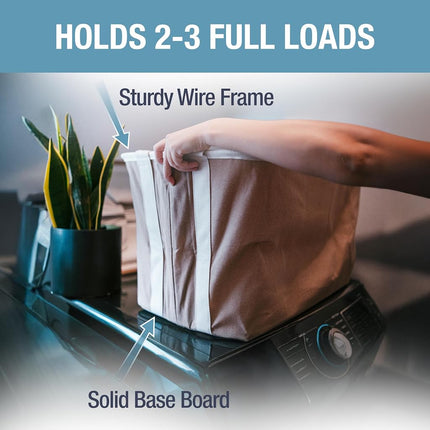 CleverMade Collapsible Fabric Laundry Basket - Premium Foldable Pop Up Storage Bin - Space Saving Hamper with Side Handles Large, Mocha, 2 Pack