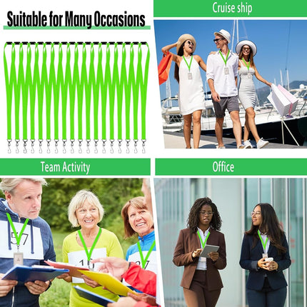 Patelai 120 Pcs Breakaway Lanyards with J Hook, Fluorescent Green