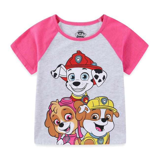 Nickelodeon Paw Patrol 2 Pack Short Sleeves Tee and Shorts Set for Girls, Kid’s Outfit Bundle, Size 3T Light Gray