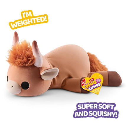 Hug-A-Lumps High Land Cow (Medium) Holly by ZURU, Cuddly Squishy Weighted Plush