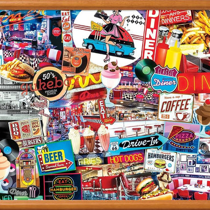 MasterPieces - 1000 Piece Jigsaw Puzzle, Quick Stop Diner, Fun for Adults, Family, Kids, Non-Glare Finish, 19.25" x 26.75"