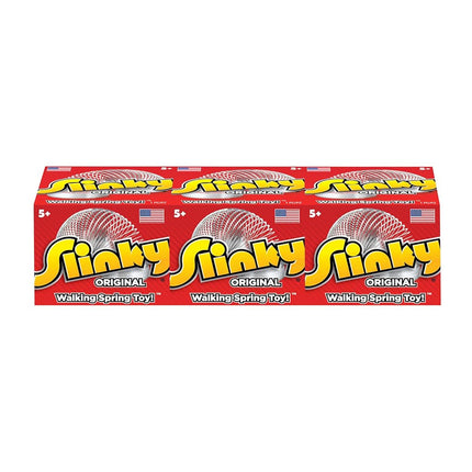 The Original Slinky Walking Spring Toy, 3-Pack Metal Slinkys