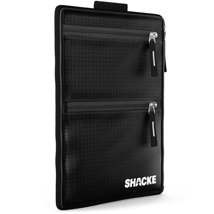 Cartera de viaje oculta Shacke con bloqueador RFID (cartera negra con correa negra)