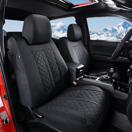 Housses de siège Truckiipa Custom pour Dodge Ram 1500 en cuir, housse de siège avant compatible avec Dodge Ram 1500 de 2009 à 2018, Ram 2500 3500 Crew Mega Cab de 2010 à 2023, et Ram 1500 Classic de 2019 à 2023 uniquement, paire avant, noir