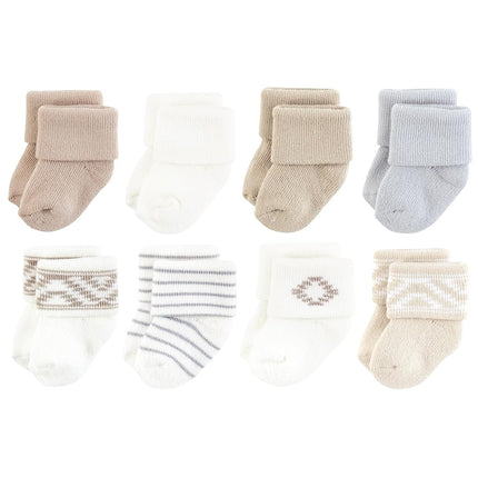 Hudson Baby Chaussettes nouveau-né unisexe en coton éponge, motif tribal crème, 0-6 mois, motif tribal crème, 0-6 mois
