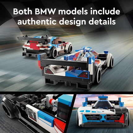 LEGO Speed Champions BMW M4 GT3 & BMW M Hybrid V8 Race Car Toys for 9 Plus Year Old Boys & Girls, Buildable Model Vehicles with 2 Driver Minifigures, Kids' Bedroom Decoration, Birthday Gift Idea 76922