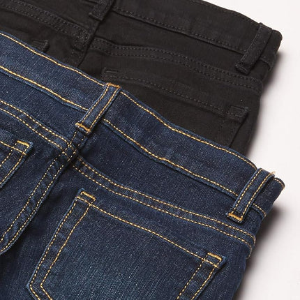 The Children's Place Girls Super Skinny Jeans, Negro Lavado/Lavado Oscuro Crepúsculo Paquete de 2, 6