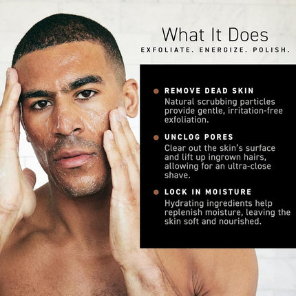 Brickell Men's Renewing Face Scrub for Men, Natural and Organic Deep Exfoliating Facial Scrub Formulated with Jojoba Beads, Coffee Extract and Pumice, 4 Ounce, Scented