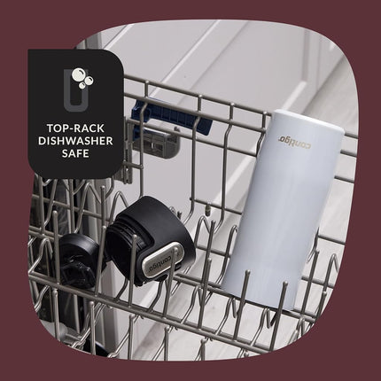 Contigo AUTOSEAL West Loop Taza de viaje de acero inoxidable con aislamiento al vacío y tapa de fácil limpieza, 470 ml, 2 unidades, Baya de Goji, Perla Escarchada, Sal, Perla Escarchada