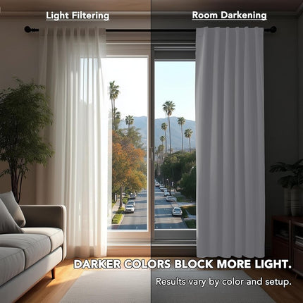 Deconovo Light Silver Grey Blackout Curtains for Bedroom - (42x63 Inch, 2 Panels), Solid Room Darkening Rod Pocket and Back Tab Curtains for Living Room