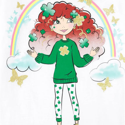 The Children's Place Girls' Short Sleeve Graphic T-Shirt, Girl Leprechaun, X-Small