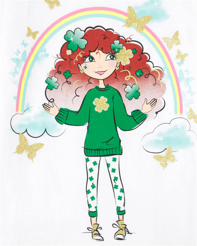 The Children's Place Girls' Short Sleeve Graphic T-Shirt, Girl Leprechaun, X-Small