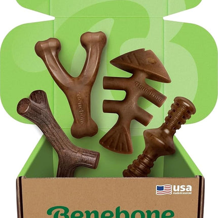 Benebone Medium 4-Pack Dog Chew Toys for Aggressiv