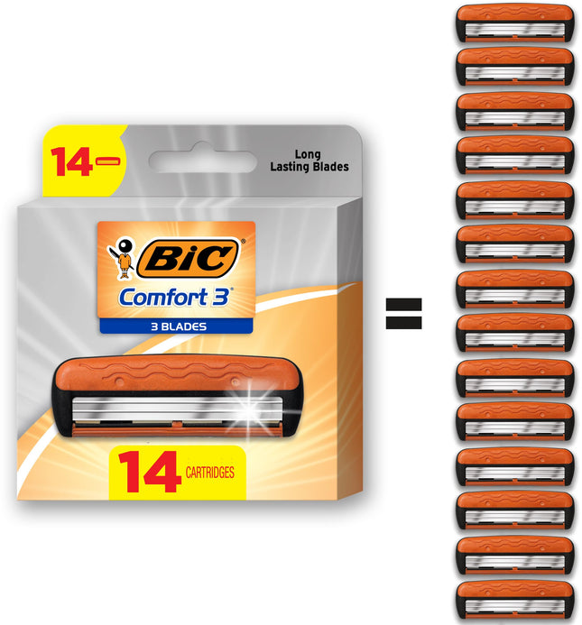 BiC Comfort 3 Refillable Refill Razor Cartridges, 