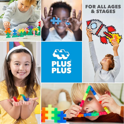 Plus-Plus 9603210 Ingenious Construction Toy, Open Play Big Basic Mix, Building Blocks Set, 100 Pieces