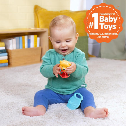 Disney Baby Winnie The Pooh Jingle & Shake Rattle Toy by Bright Starts with Easy-Grasp Oball Technology, Unisex, Newborns & Up