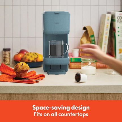 Bella – Cafetière à dosette individuelle, compatible avec les dosettes K-Cup et le café moulu, avec accessoires amovibles, réglables, réutilisables et lavables au lave-vaisselle, arrêt automatique, infuse de 17 cl à