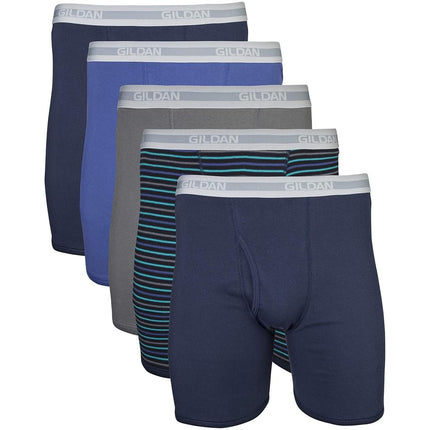 Gildan Men's Boxer Briefs, Multipack, Mixed Navy (