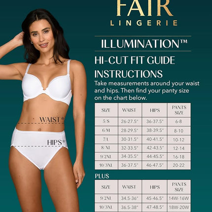 Vanity Fair Women's Illumination Hi Cut Panty 13108 Briefs, Star White, Medium