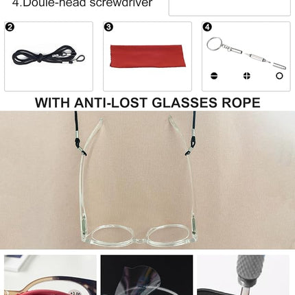OCCI CHIARI Womens Reading Glasses +2.0 Round Reader +200(+1.0 +1.25 +1.5 +1.75 +2.0 +2.25 +2.5 +2.75 +3.0) Lightweight Frame