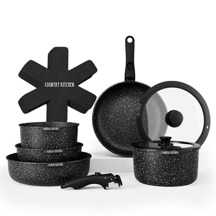 Country Kitchen 13 Piece Pots and Pans Set - Safe 