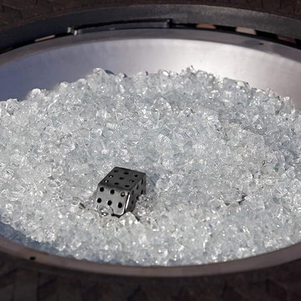 Premium Sparkling Reflective Tempered Fire Glass for Outdoor Fireplace Gas or Propane Fire Pits Easy to Install & Stimulate Viewing Experience - 10 Lbs - Crystal Clear