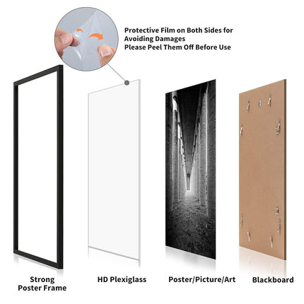 DOAI ART 11x15 Picture Frame 2 Pack, Black 11x15 Diploma/Certificate Frame