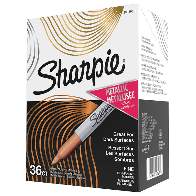 Sharpie Metallic Permanent Markers, Fine Point, As