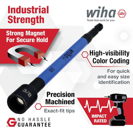 Wiha 70486 | 6 Piece Color Coded Magnetic Nut Setter Set