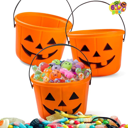 JOYIN 6PCS Halloween Trick or Treat Pumpkin Bucket