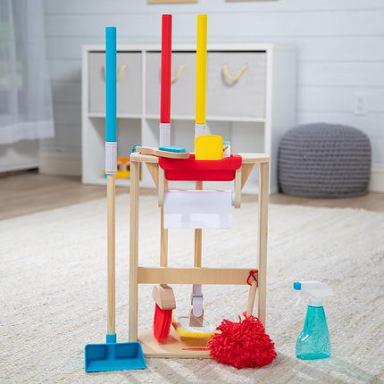 Melissa & Doug Deluxe Sparkle & Shine Cleaning Play Set (11 Pieces) Cleaning Toys for Toddlers and Kids - FSC Certified - FSC Certified