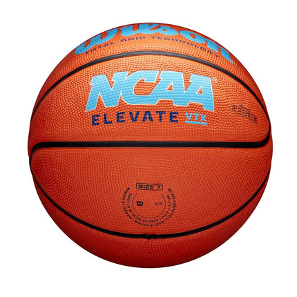 Wilson Basketball, NCAA Elevate VTX, Extérieur et Intérieur, Technologie Total Grip, Taille : 6, Orange/Bleu
