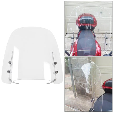 ECOTRIC Universal Scooter Windshield 14.3"x16.5" Compatible with Yamaha Honda 125cc 150cc Moped Dirt Bike Motorcycle Windscreen Transparent Acrylic