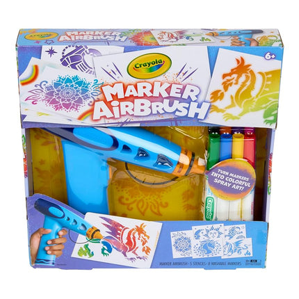 Crayola Marker Airbrush Spray Art Kit, DIY Marker Art Set for Kids, No Batteries Required, Toys for Kids, Gift for Boys & Girls, 6+
