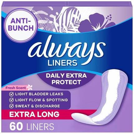 Protège-Slips Always, Très Longs et Secs, Boîte de 60