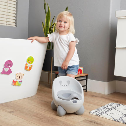 Infantino Potty Pals Potty Seat - Potty Training Toilet, Removable Bowl with Splashguard, Slip Resistant Feet, Gray Koala