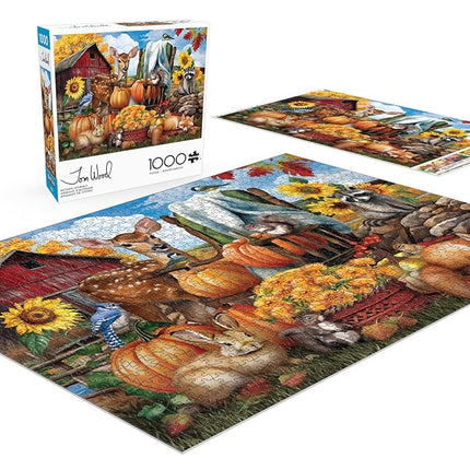 Buffalo Games � Tom Woods - Autumn Animals - 1000 Piece Fall Jigsaw Puzzle - Festive Puzzle for Adults � Halloween Artwork and Hours of Relaxing Fun - Finished Size 26.75 x 19.75